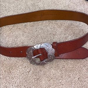 polo ralph lauren kids belt light brown leather